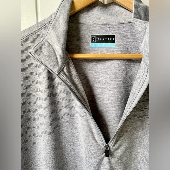 PGA Tour Golf Men’s Half Zip Pullover Grey Large - Picture 2 of 7